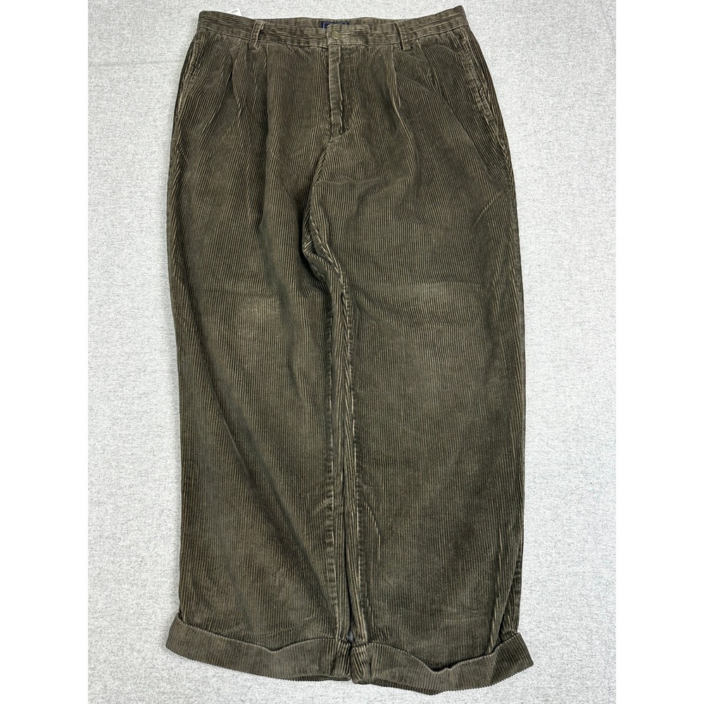 VIntage Dockers Corduroy Pant 36x30 (34x28) Green Y2K Baggy Double Pleated Relax